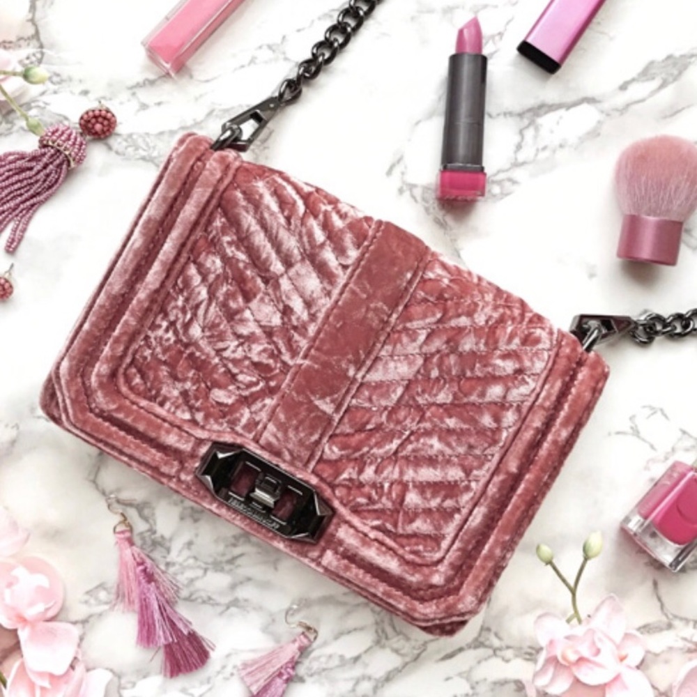 Rebecca Minkoff pink crushed velvet crossbody